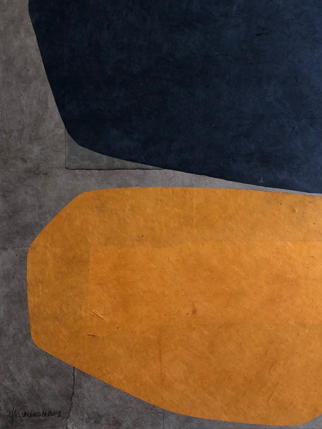 COLLECTION HB. Composition abstraite de papiers 80x60cm