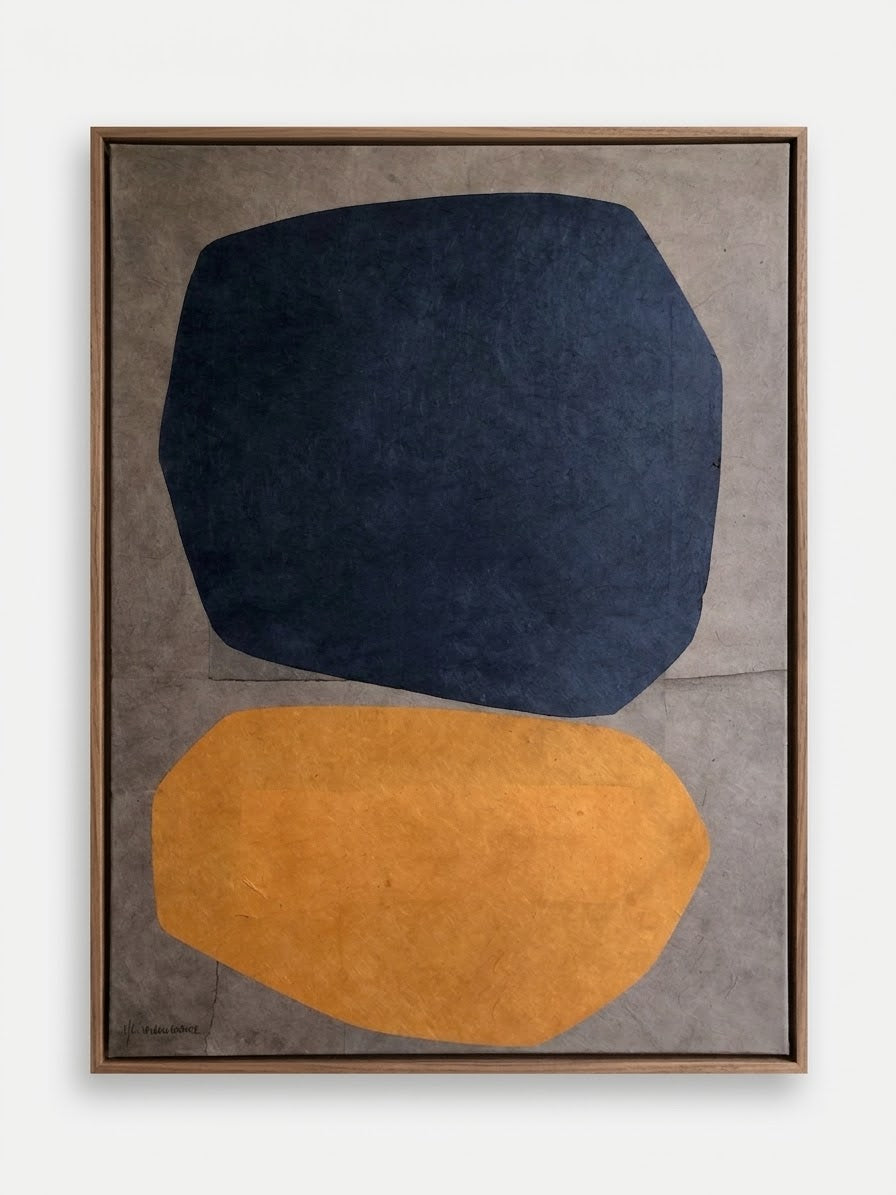 COLLECTION HB. Composition abstraite de papiers 80x60cm