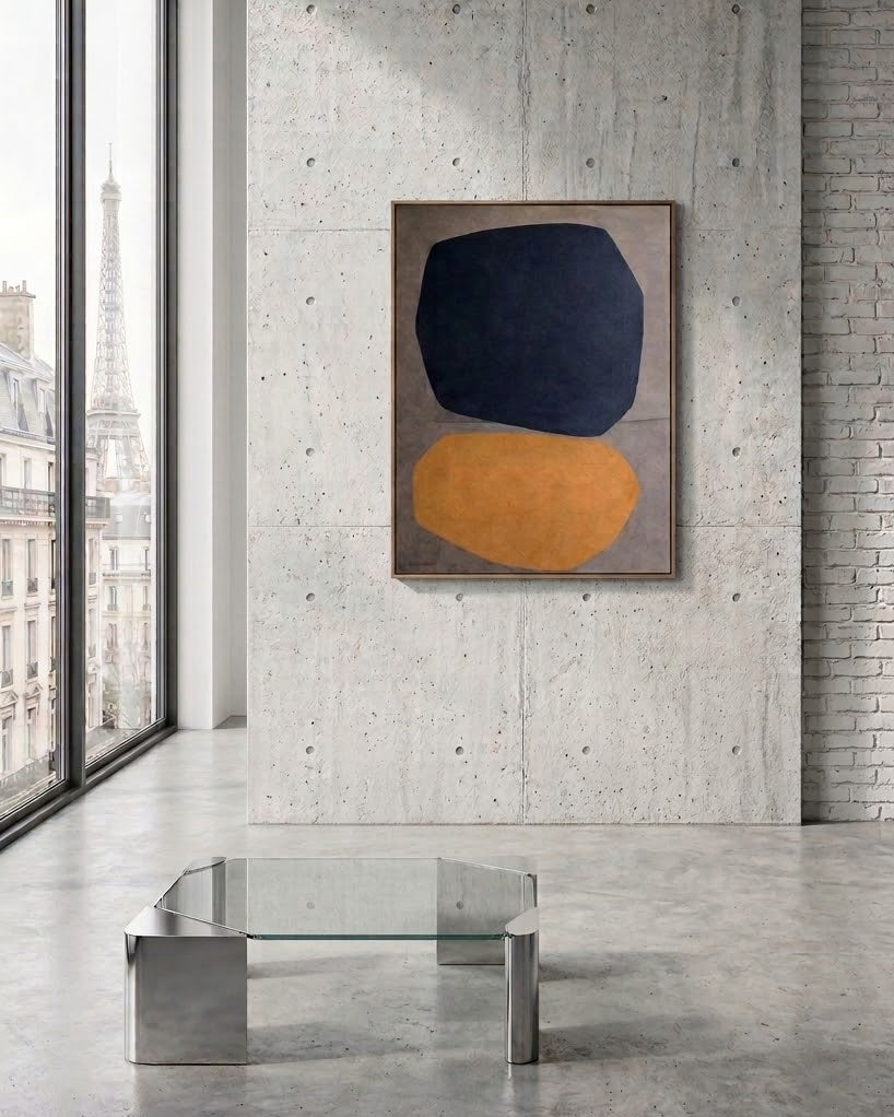 COLLECTION HB. Composition abstraite de papiers 80x60cm