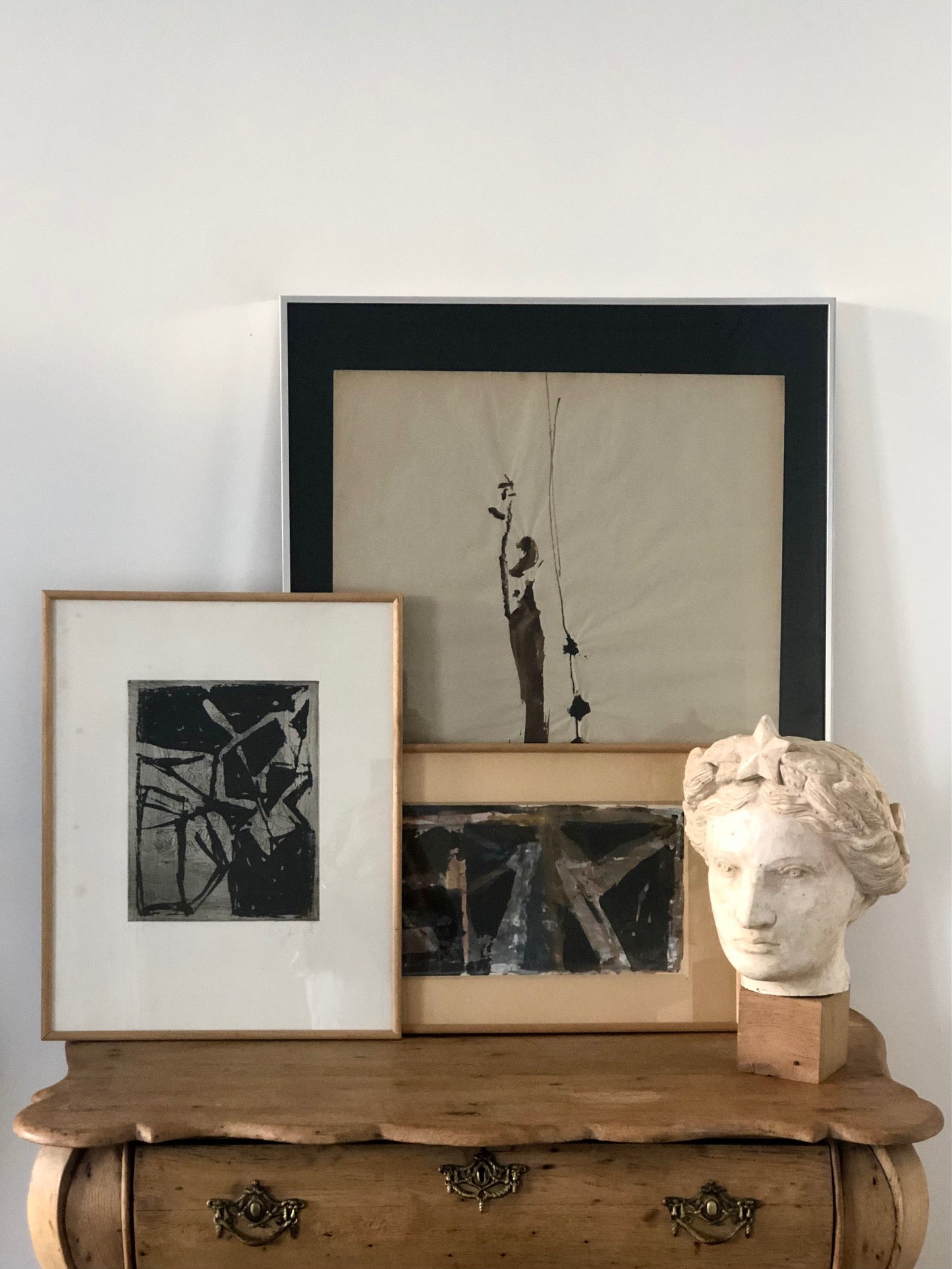 TRAIT ABSTRAIT. Composition signée 50x40cm