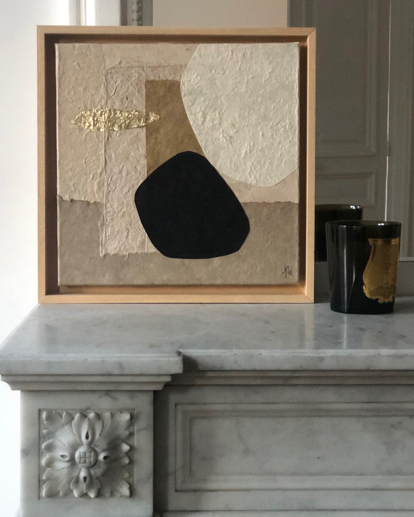 COLLECTION HB Encre, collage papiers & feuille d'or