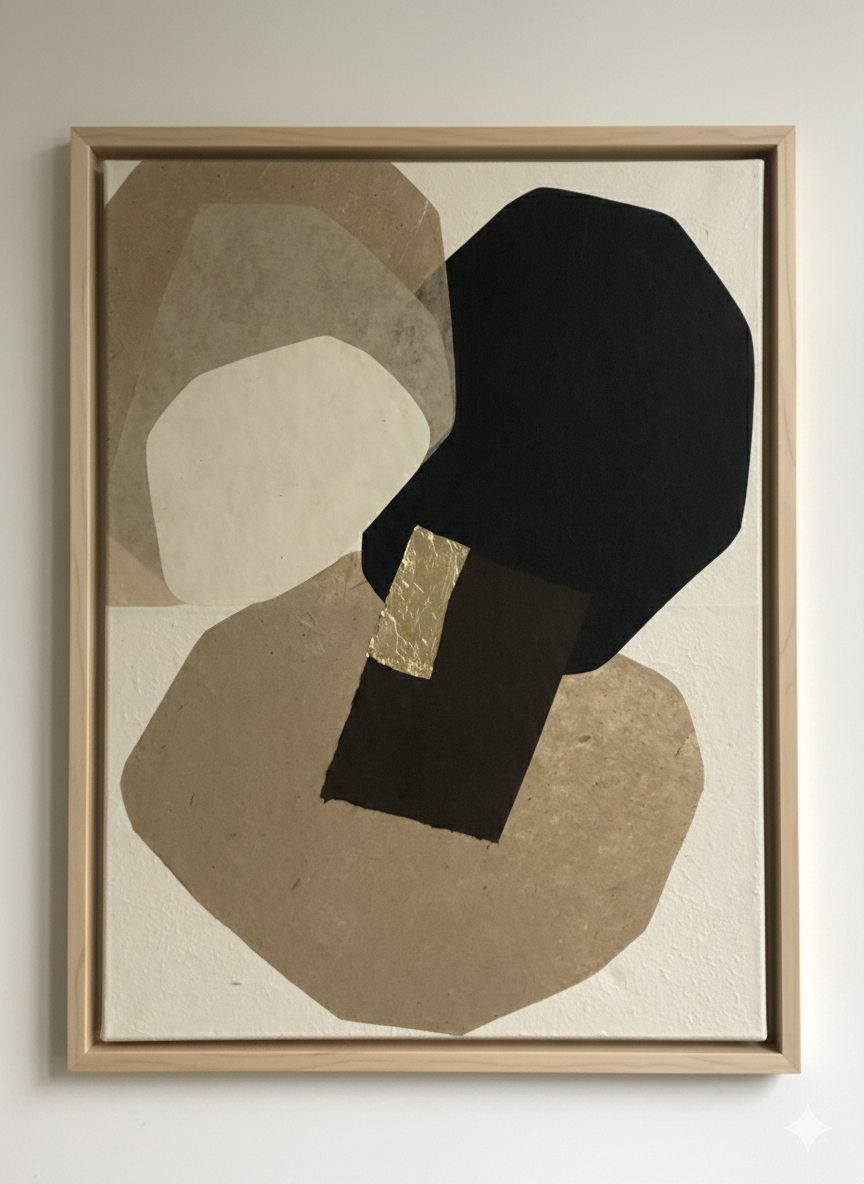 COLLECTION HB. Collage papiers & feuille d'or