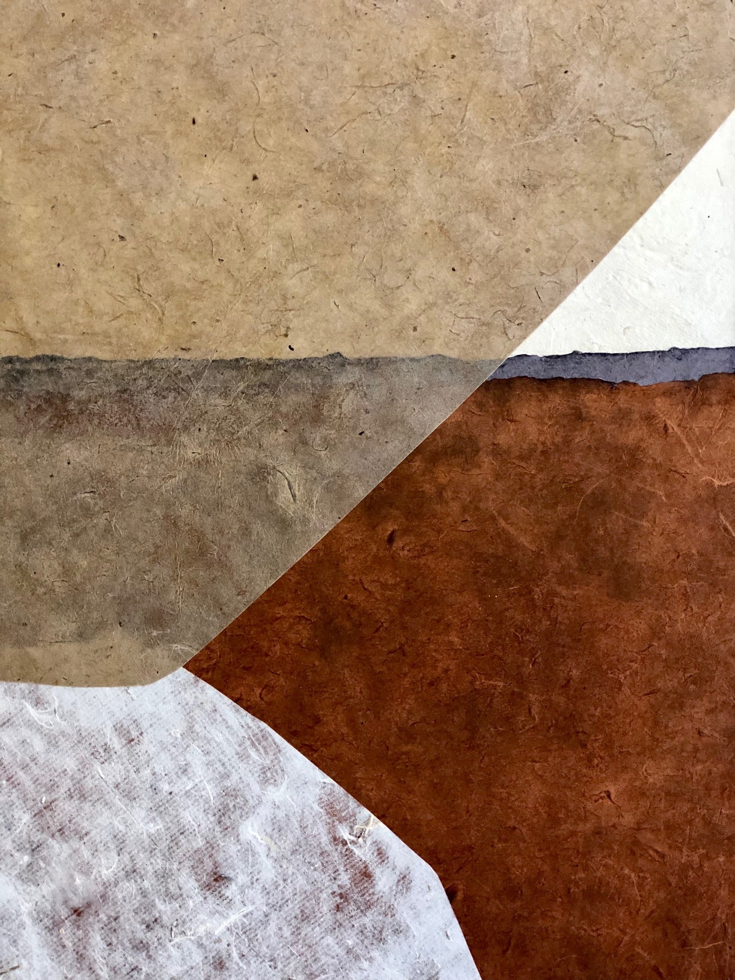 COLLECTION HB. Collage papiers & feuille d'or 100x80