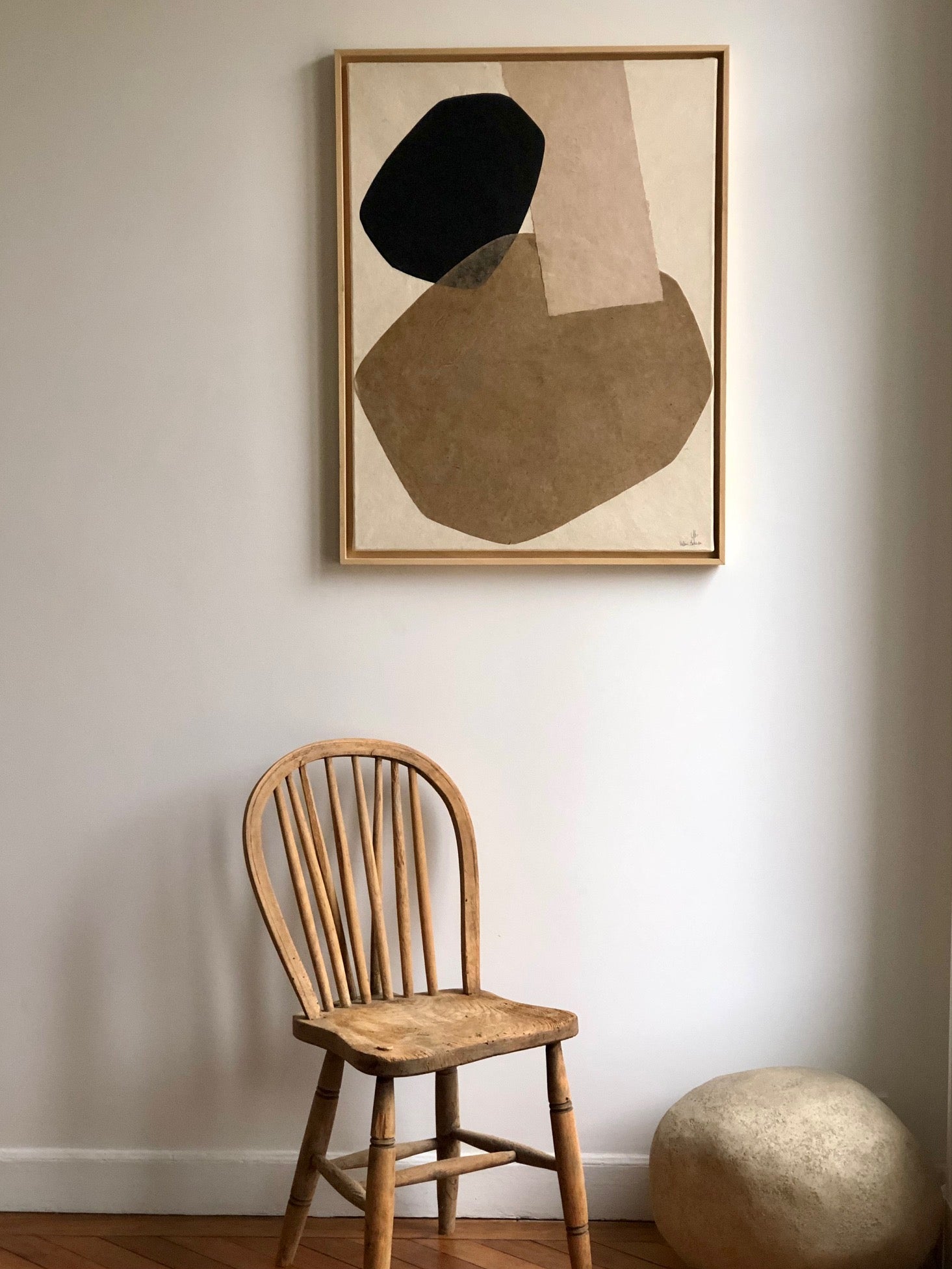 COLLECTION HB. Composition abstraite de papiers 80x60