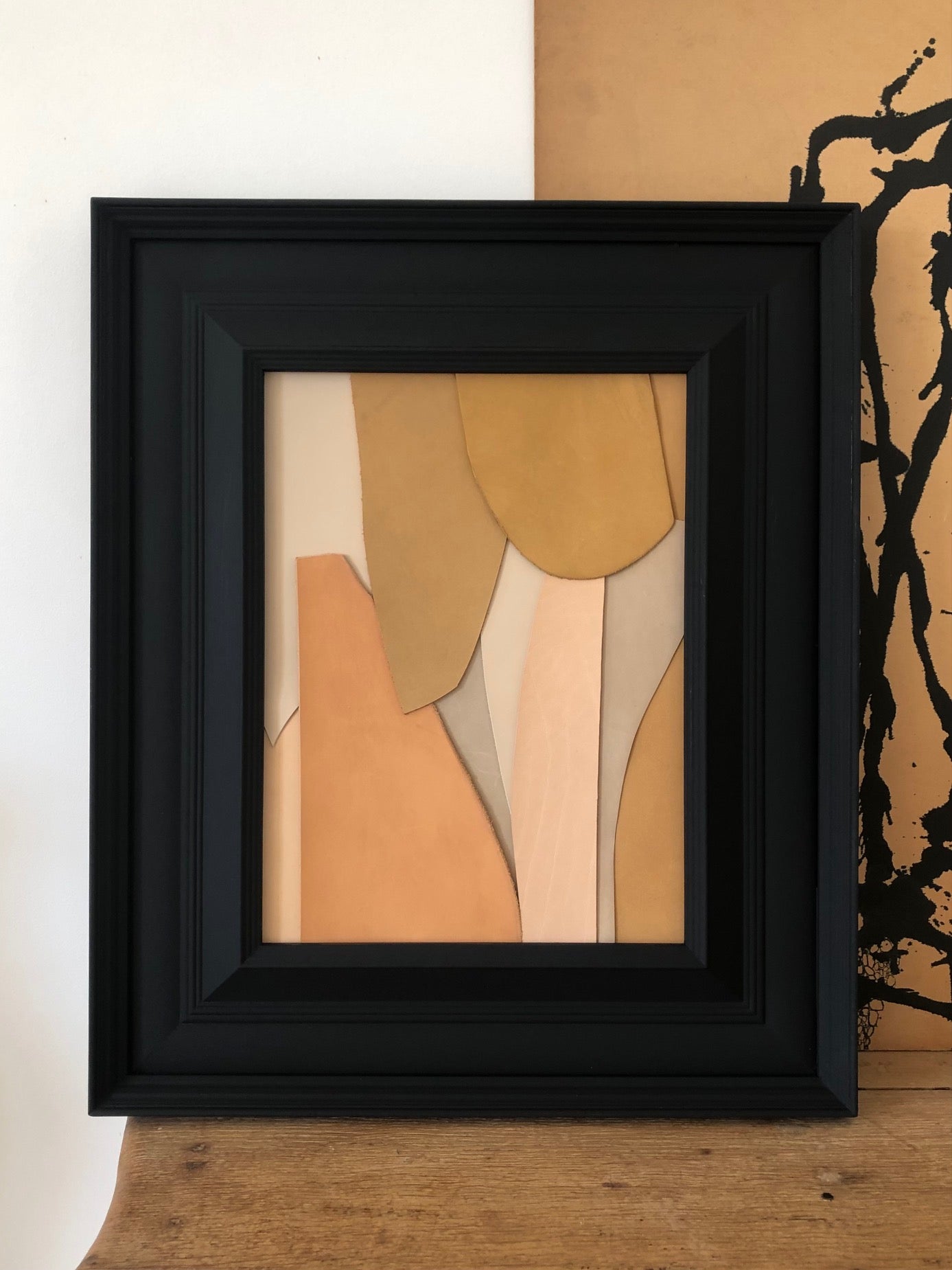 COLLECTION CUIR. Composition abstraite 60x50