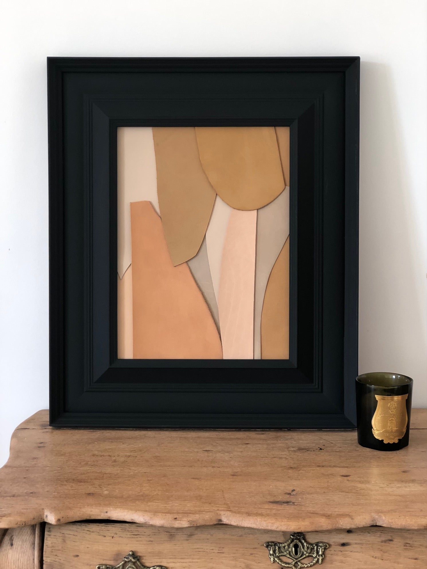 COLLECTION CUIR. Composition abstraite 60x50