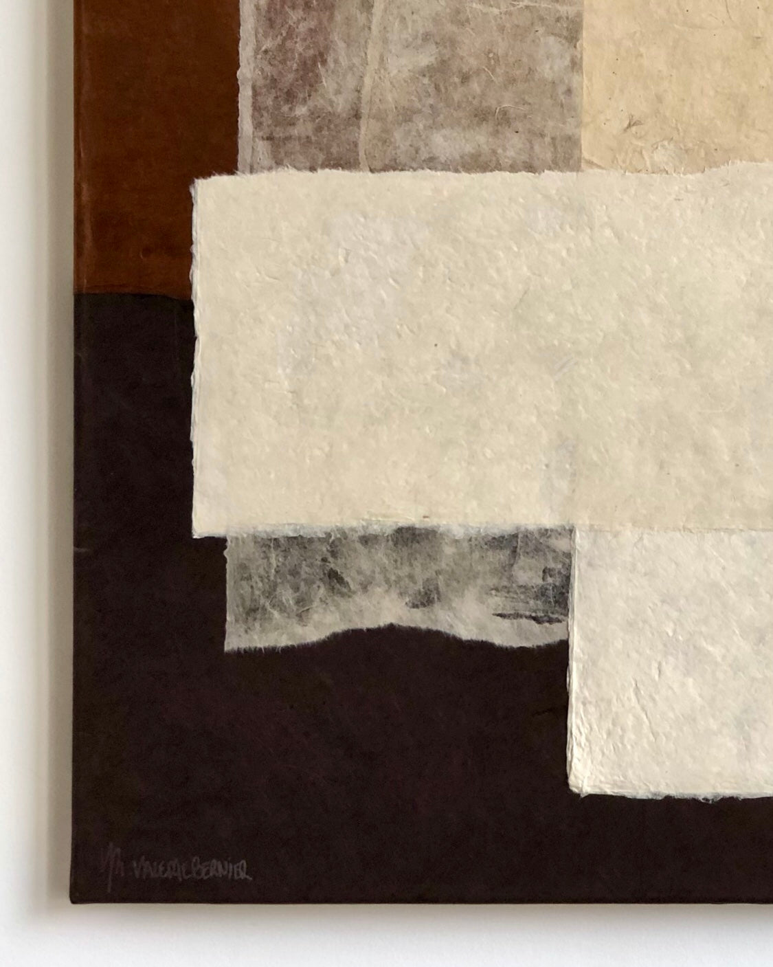 COLLECTION AHB. Composition abstraite de papiers 80x60cm