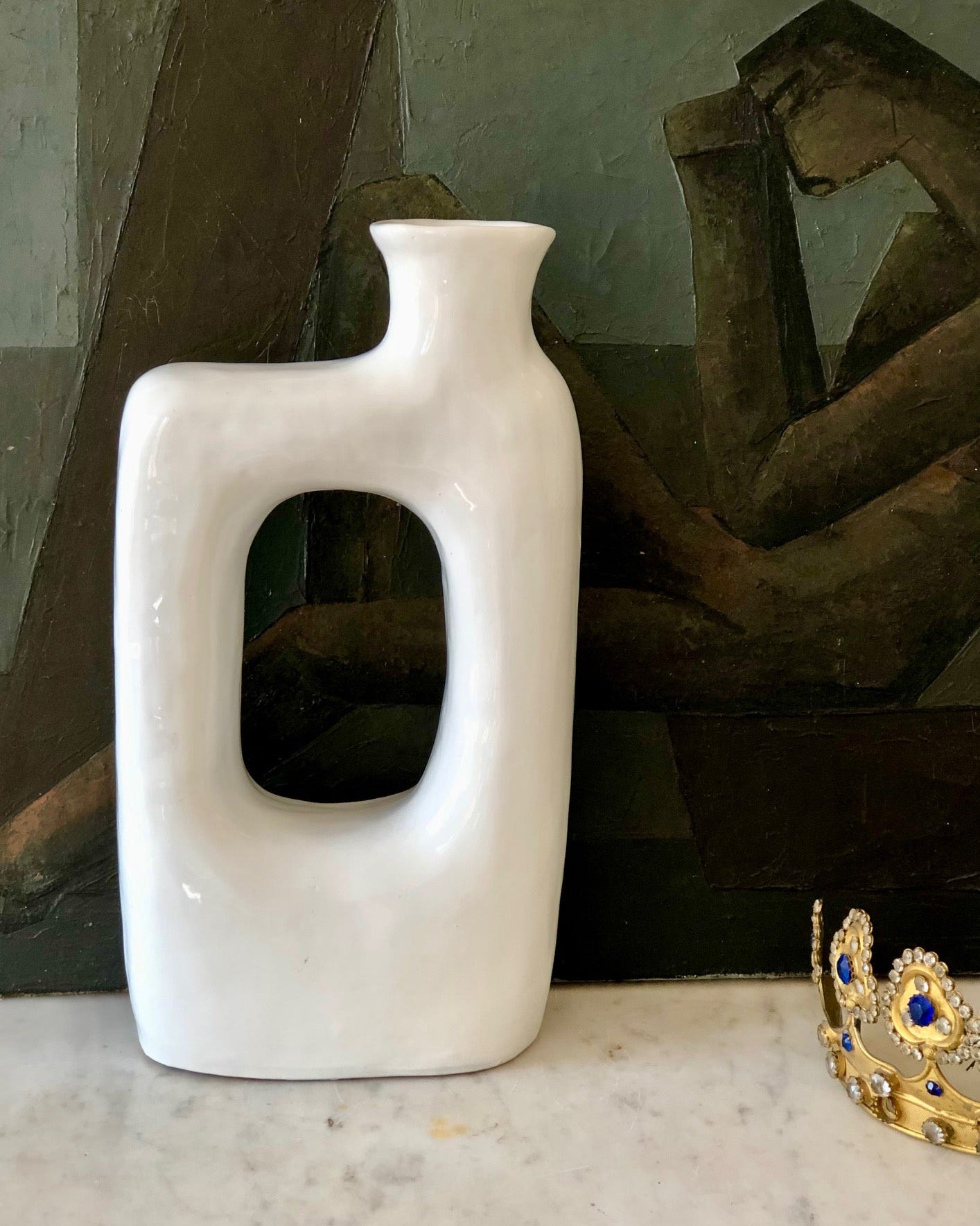VASE EN CÉRAMIQUE BLANCHE