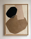 composition abstraite papier et feuille d'or 