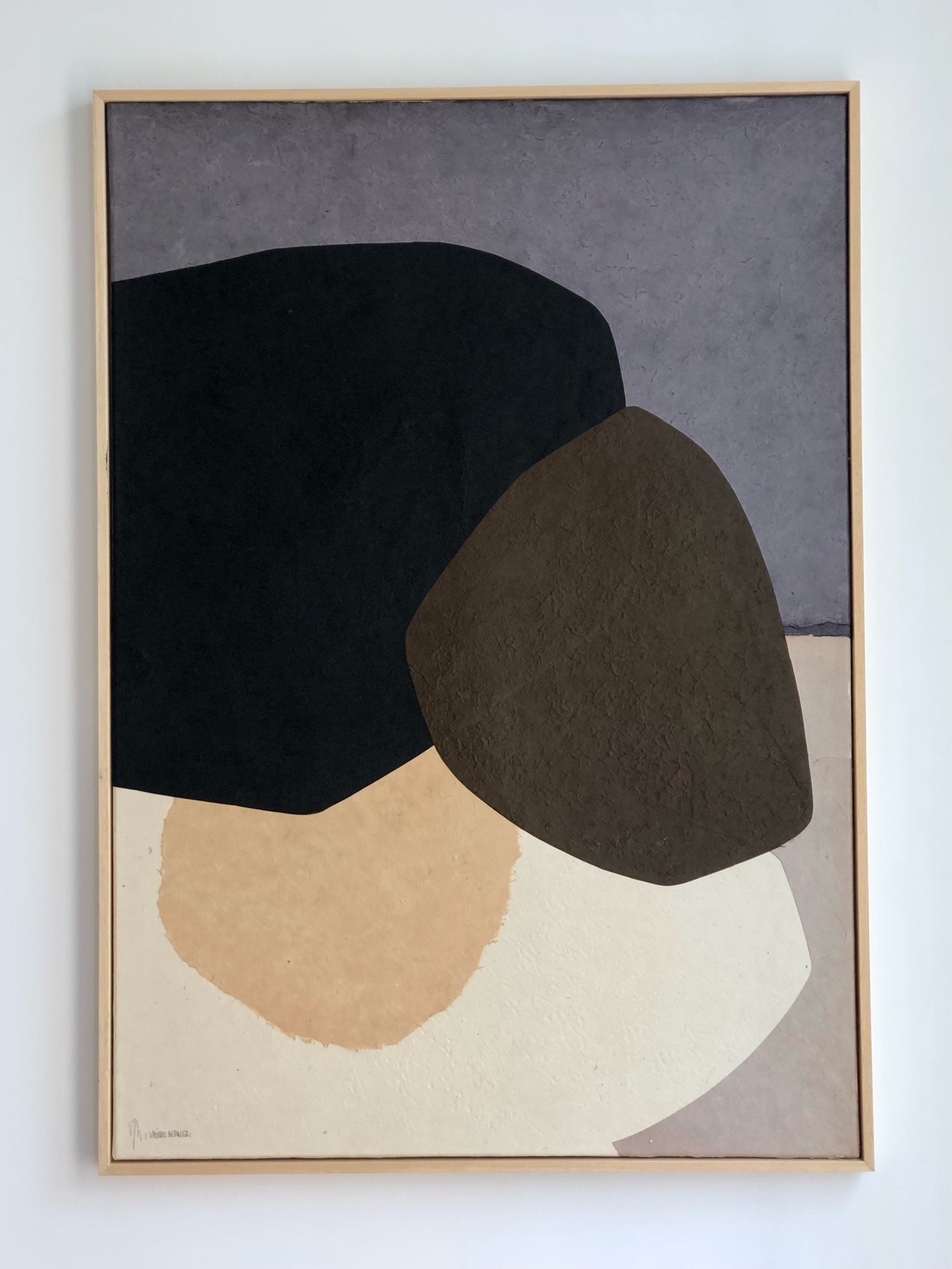 COLLECTION HB. Composition abstraite de papiers 100x70cm