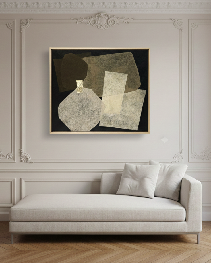 tableau abstrait collage et or 4